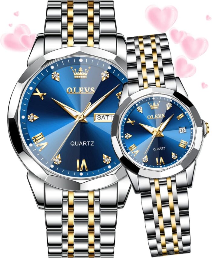 Olevs Couple Watch- Blue