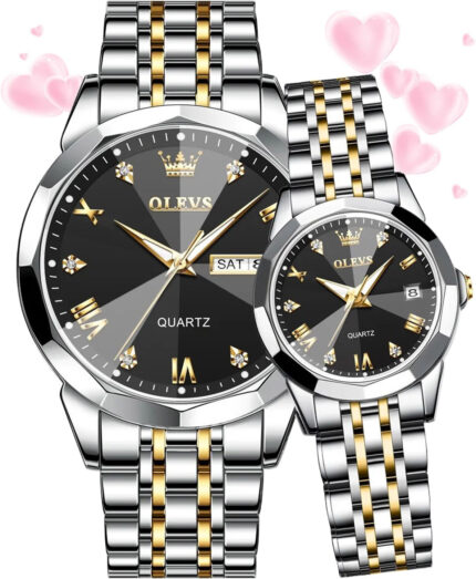 Olevs Couple Watch- Black