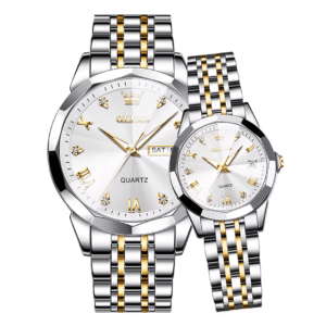 Olevs Couple Watch- White