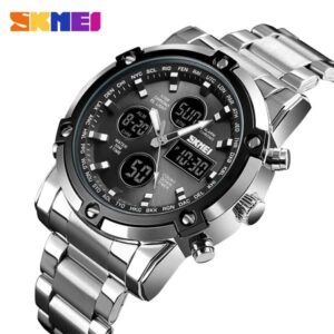 SKMEI 1389 Luxury Fashion Watch Silver Black dail